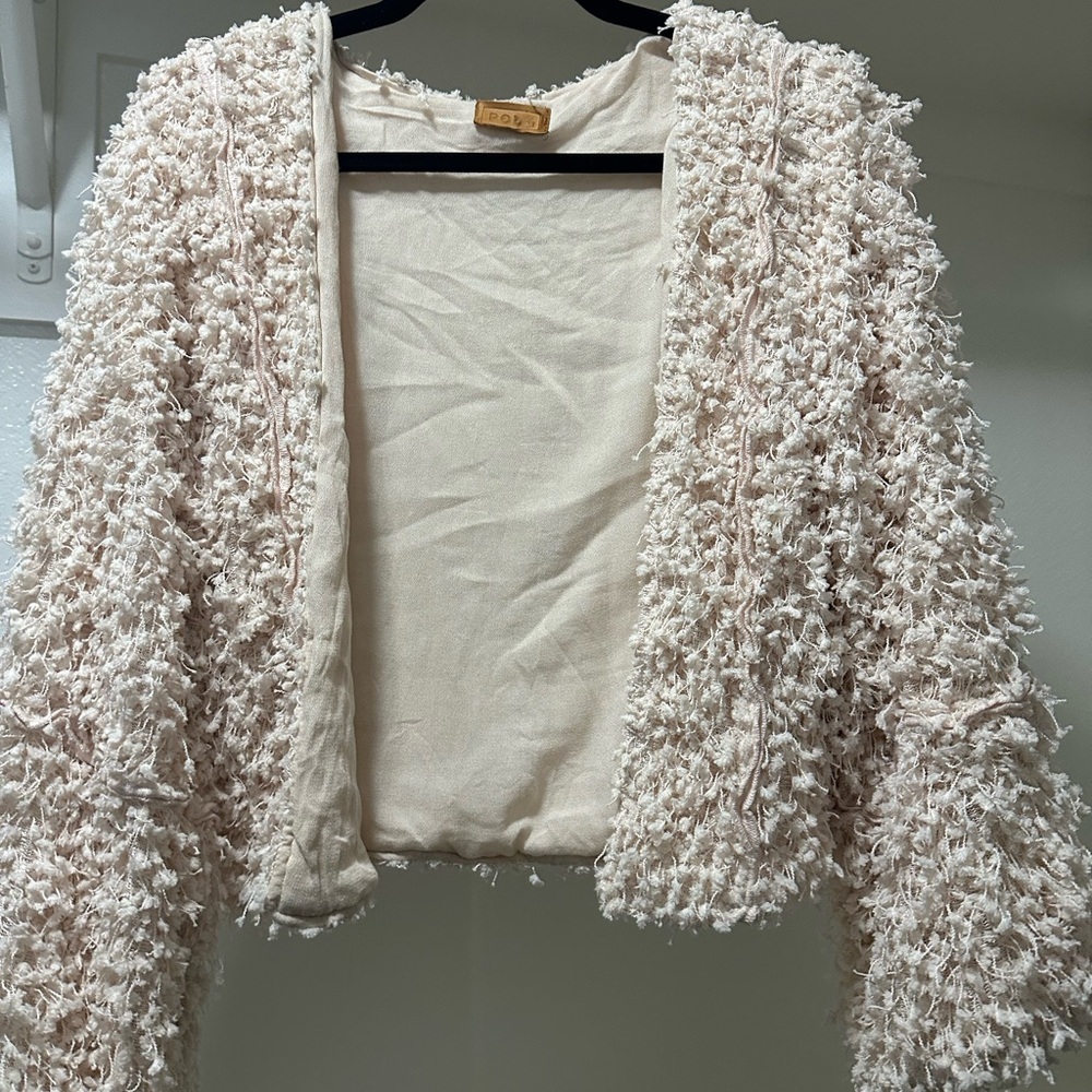 Polo by Ralph Lauren Textured Cream Shrug
